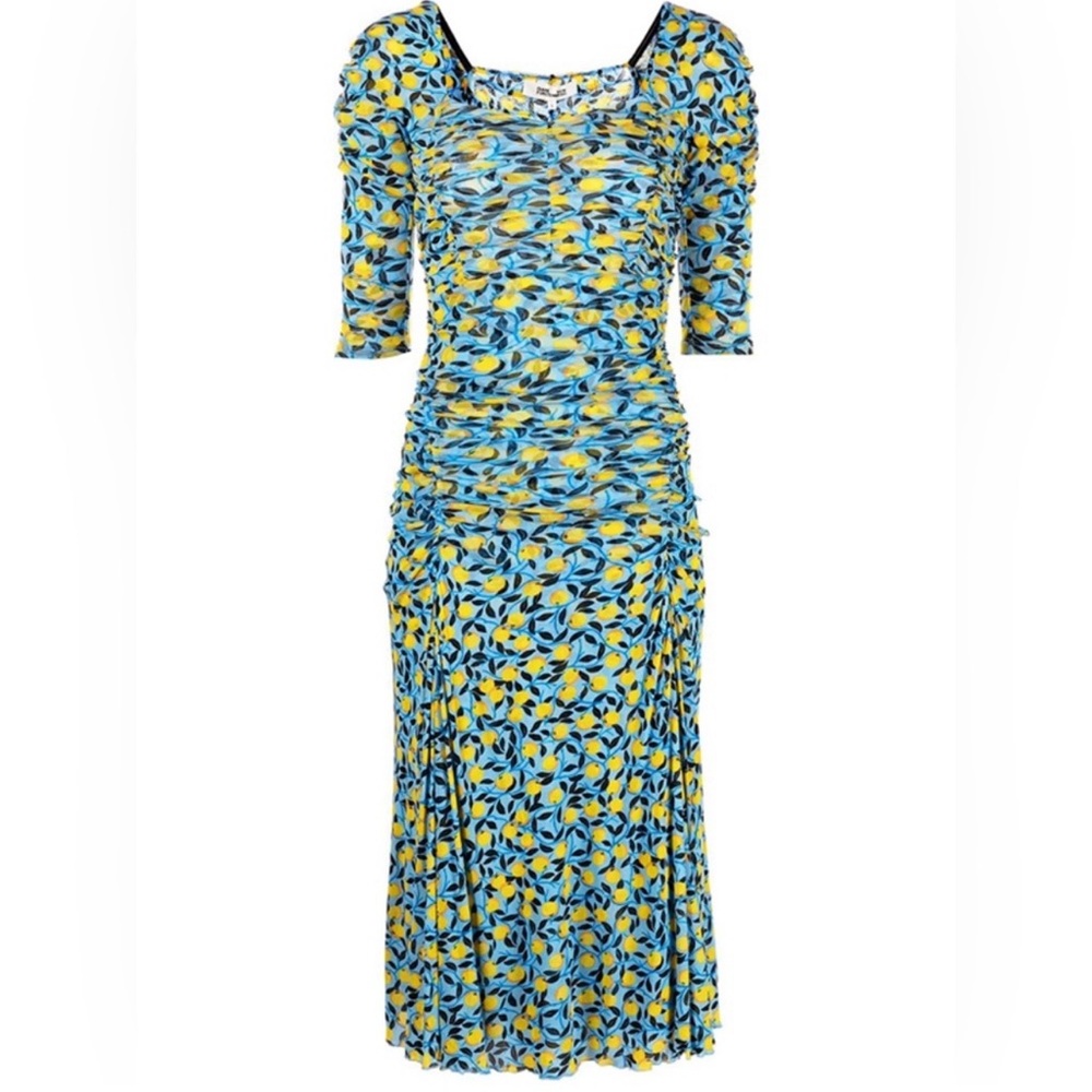 Diane Von Furstenberg Dacey Lemon print dress XXS